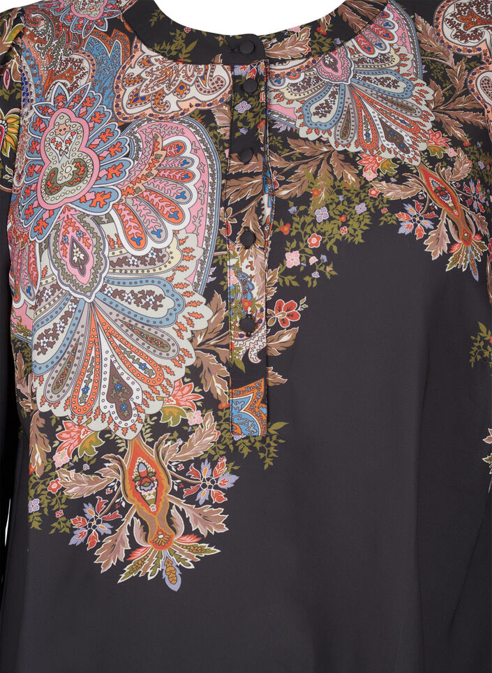 Midi dress with paisley print, Black Paisley, Packshot image number 2