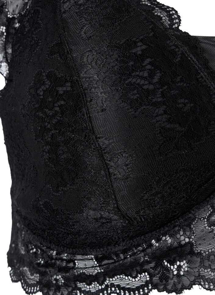 Bra with lace and soft padding, Black, Packshot image number 3