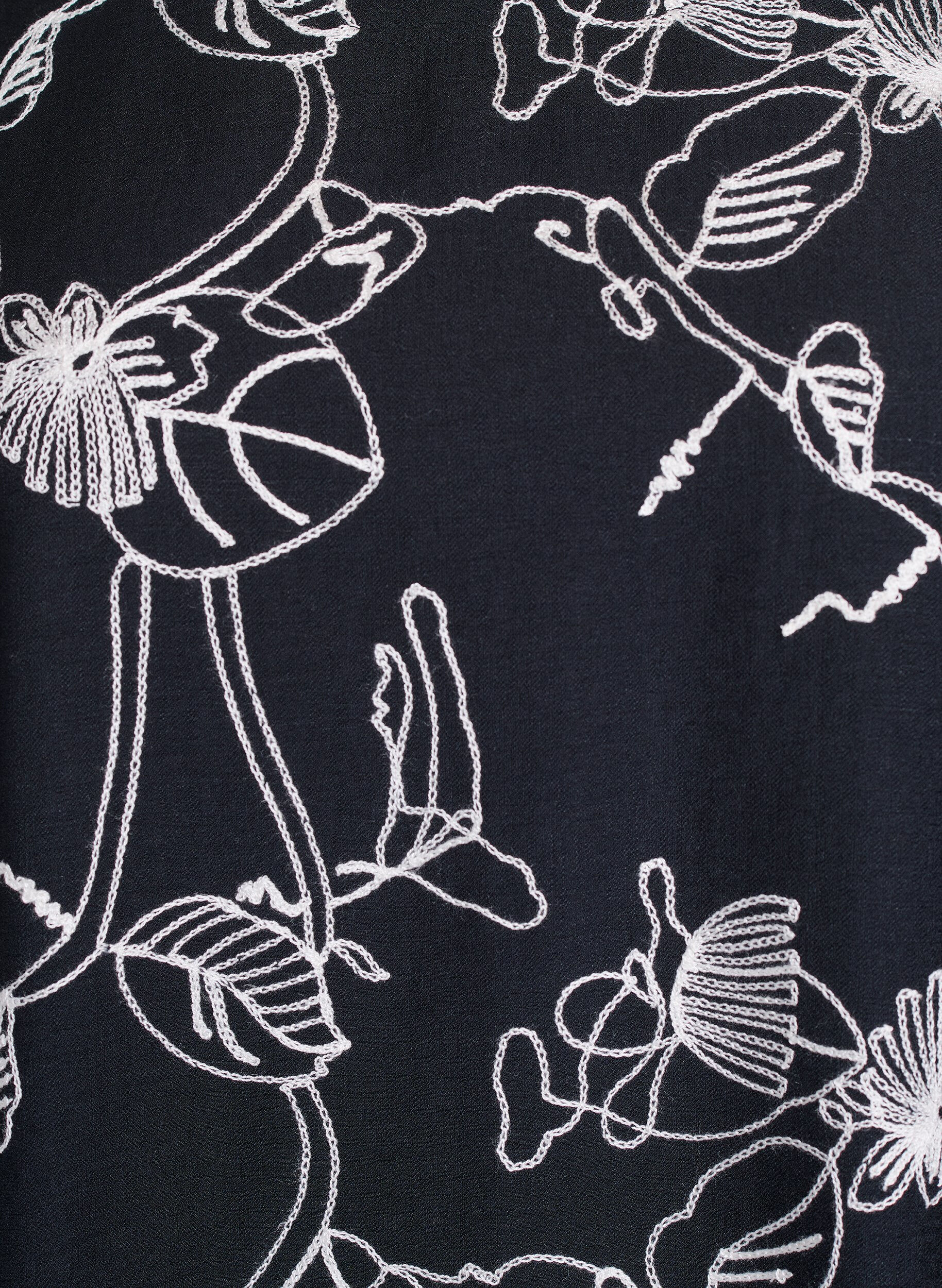 Zizzifashion Short A-line dress with embroidered pattern, Black, Packshot image number 2