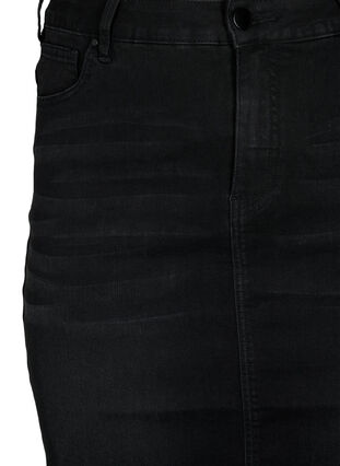 Denim midi skirt with slits, Black, Packshot image number 2