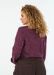 Jersey blouse with a V-neck and long sleeves, Dark Bordeaux, Model image number 2
