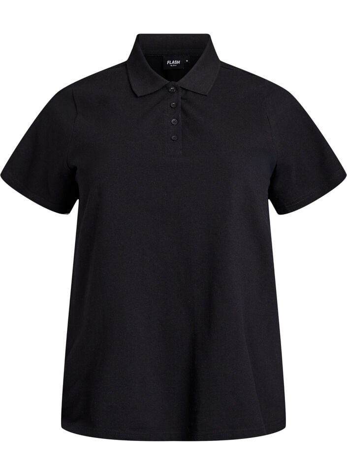 FLASH - Polo shirt with short sleeves, Black, Packshot image number 0