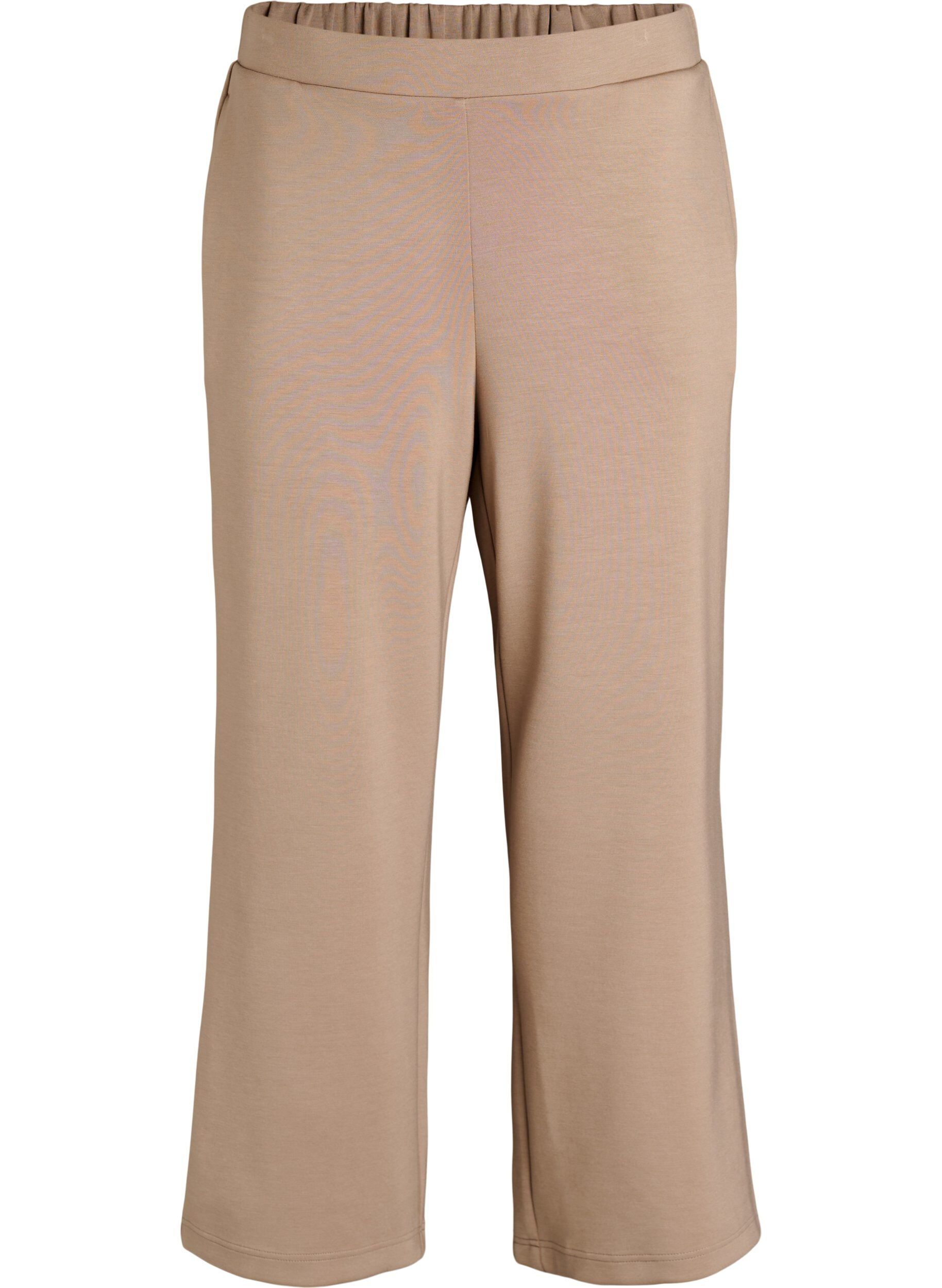 High-waisted lounge trousers with straight legs