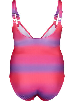 Printed swimsuit with soft padding, Pink Comb, Packshot image number 1
