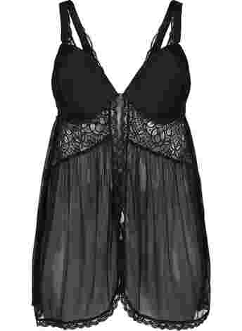 Night dress with lace and moulded cups