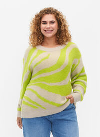 Soft knitted blouse with pattern, Tender Shoots Comb, Model