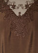Blouse with 3/4 sleeves and lace details, Brown, Packshot image number 2