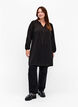 Long-sleeved V-neck dress, Black, Model image number 2