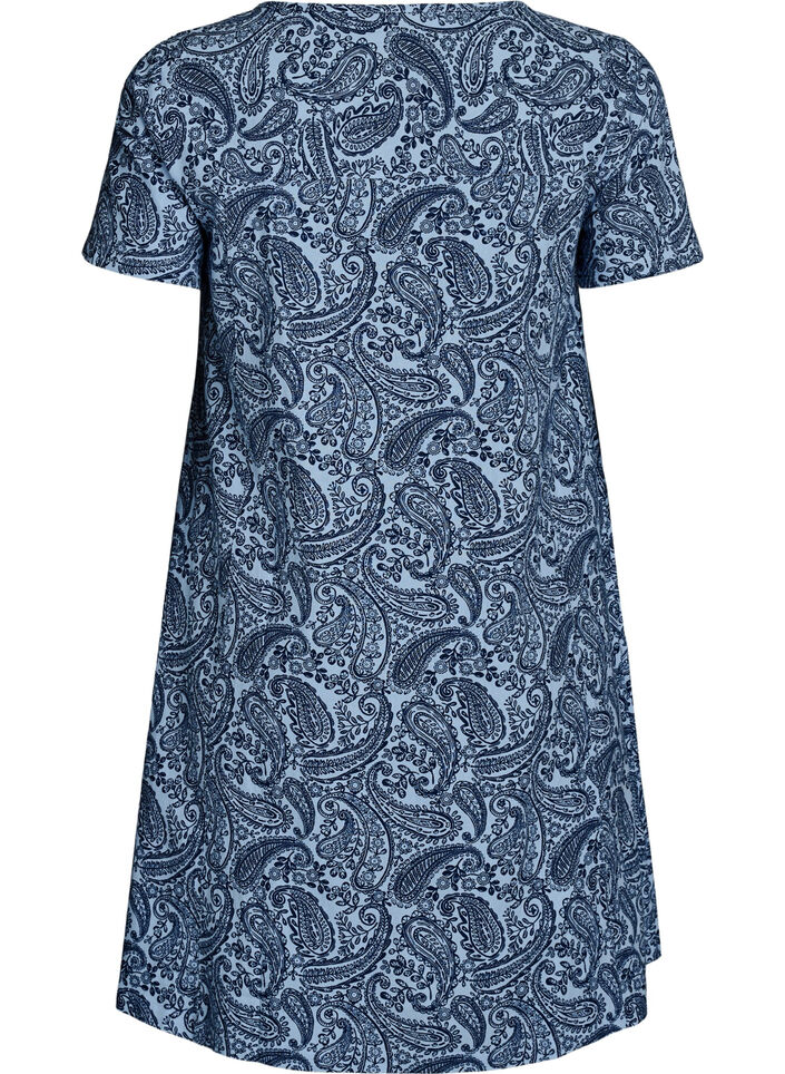 Short a-line dress with paisley print, Light Blue, Packshot image number 1
