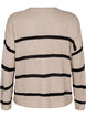 FLASH - Knitted cardigan with stripes and buttons, Beige, Packshot image number 1
