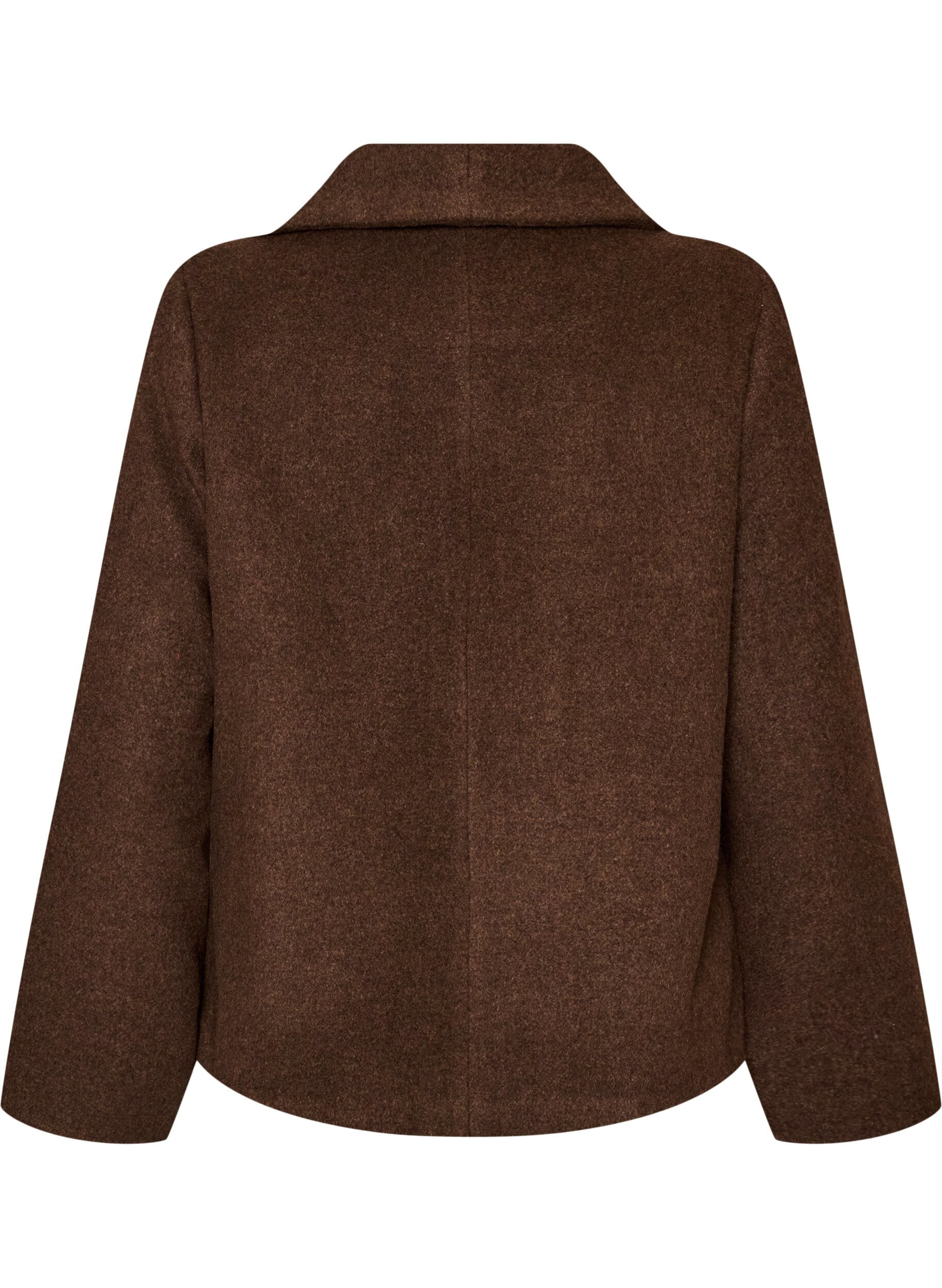 ZizzifashionShort jacket with asymmetric button fastening, Brown, Packshot image number 1