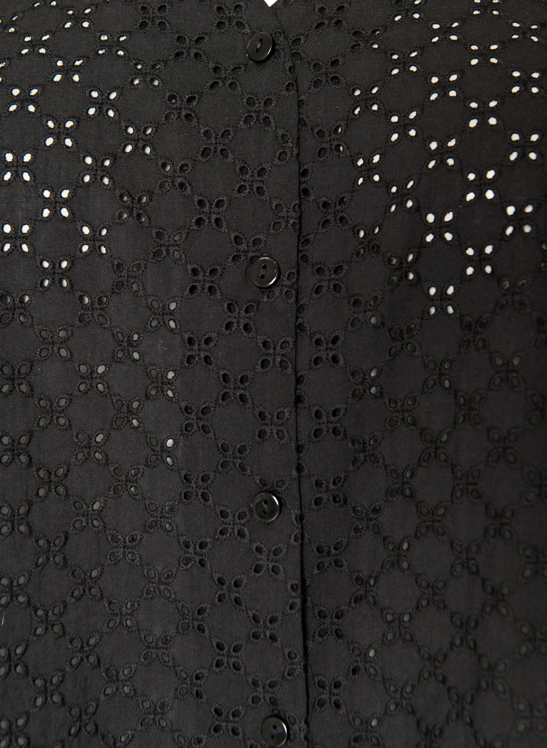 ZizzifashionBlouse in broderie anglaise with button fastening, Black, Packshot image number 2