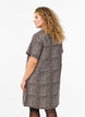 Denim shirt dress with leopard print, Brown, Model image number 2