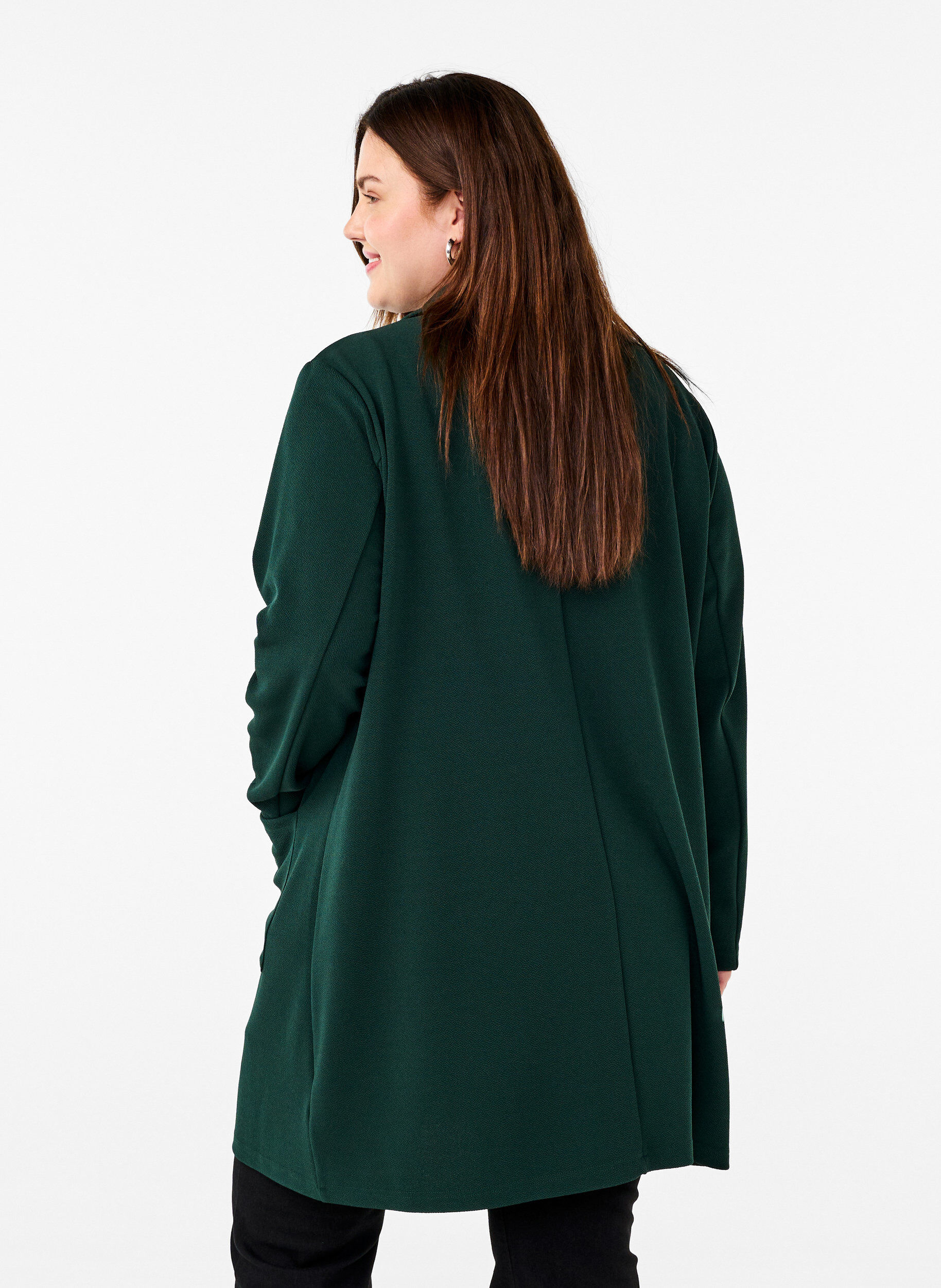 Zizzifashion FLASH - Long blazer with pockets, Green, Model image number 2