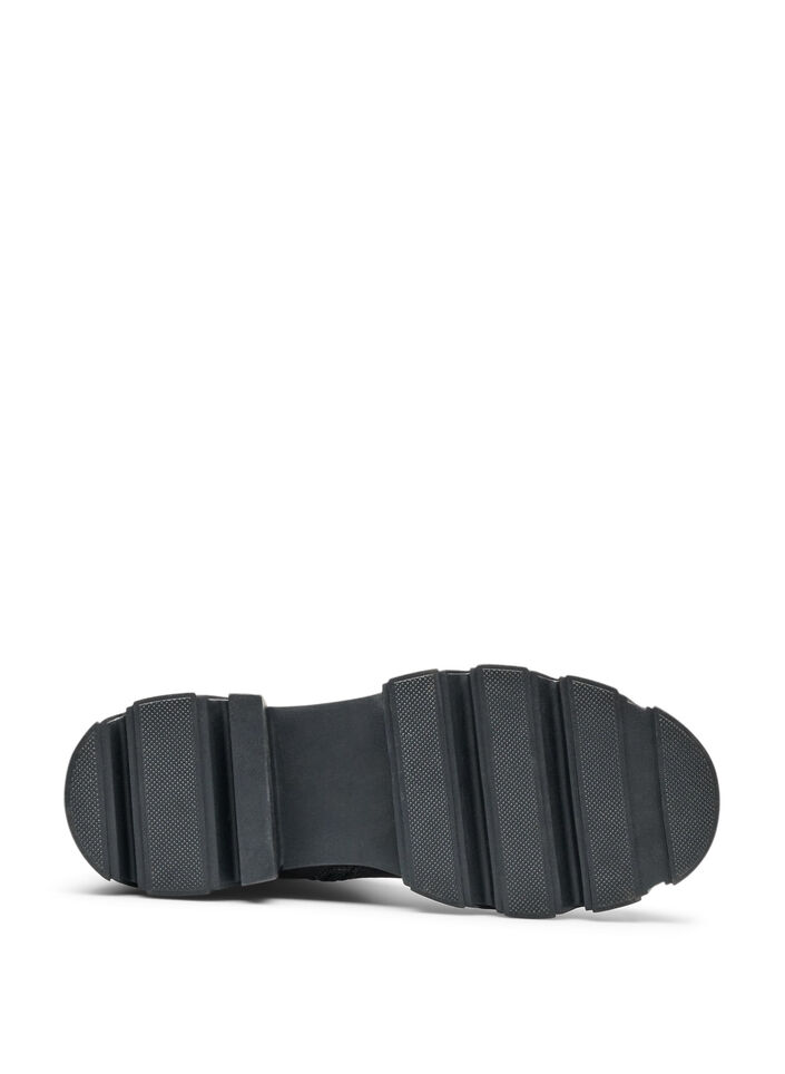 Long boot with a ribbed elasticated shaft and chunky sole, Brown, Packshot image number 5