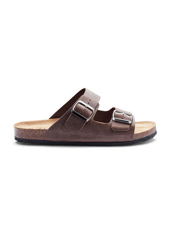 Leather sandals with wide fit