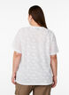 Short-sleeved blouse with rose patterned texture, White, Model image number 2