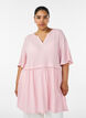 Tunic with crinkled texture and 1/2 sleeves, Pink, Model image number 0