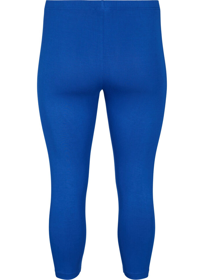 Basic 3/4-length viscose leggings, Blue, Packshot image number 1