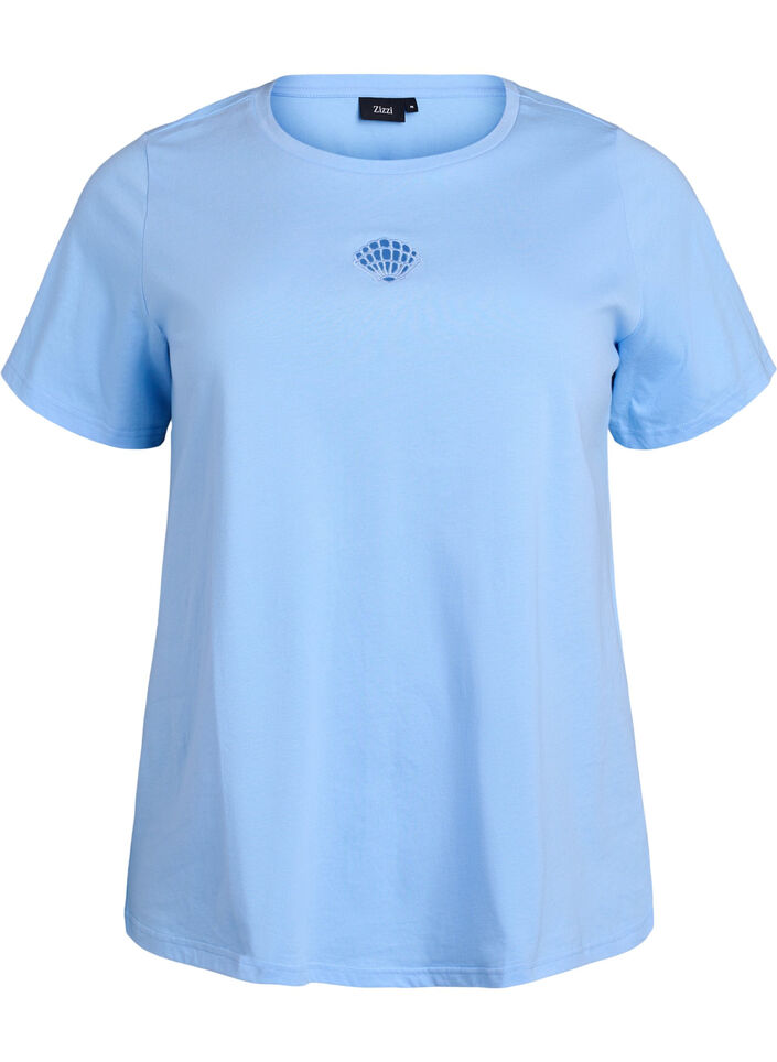 T-shirt with decorative details, Light Blue, Packshot image number 0