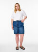 Ribbed jersey blouse with short sleeves, White, Model image number 1
