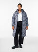 Long camouflage puffer jacket, Dark Grey, Model image number 1