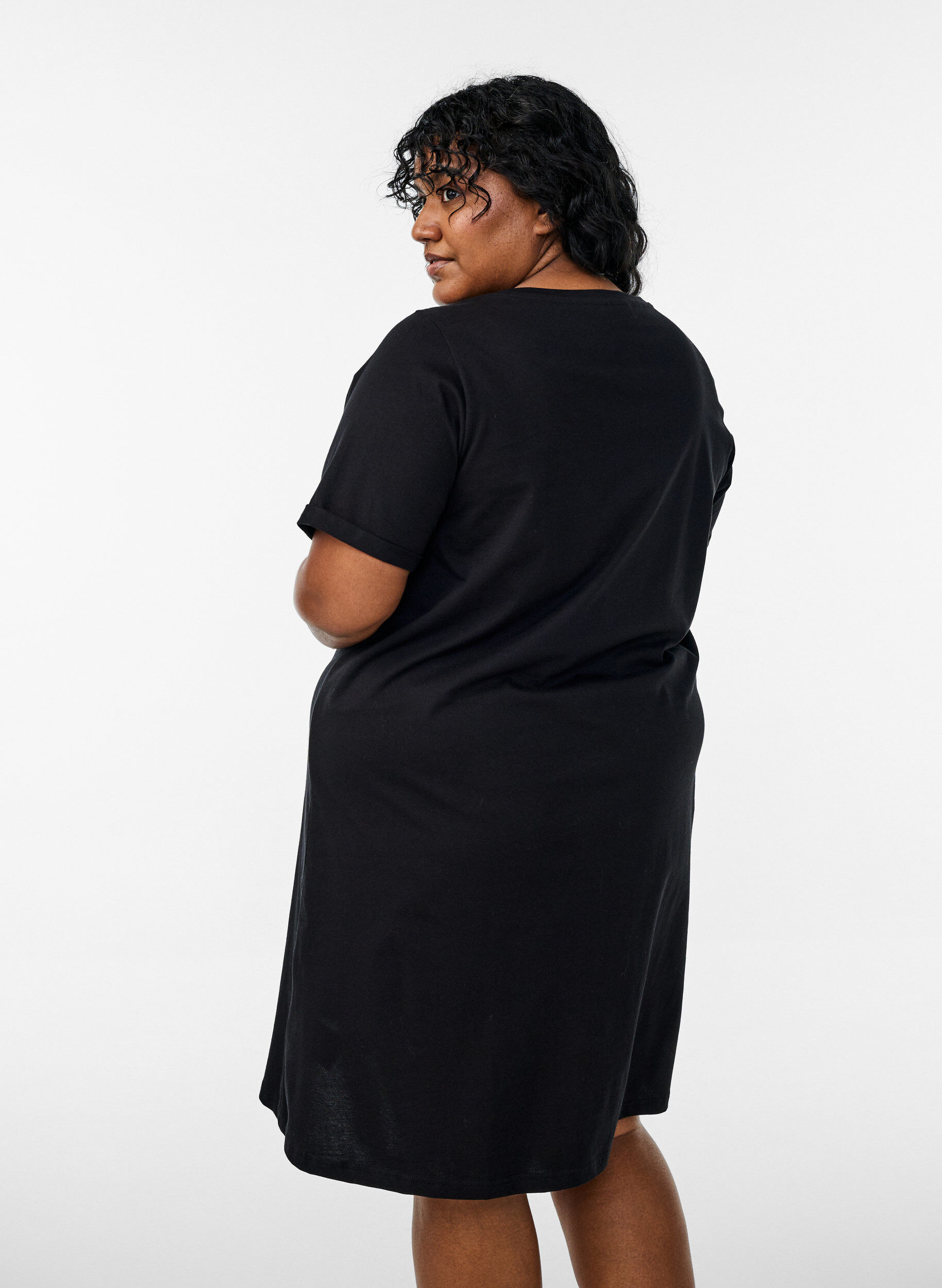 ZizzifashionOrganic cotton nightgown with v-neck, , Model image number 2