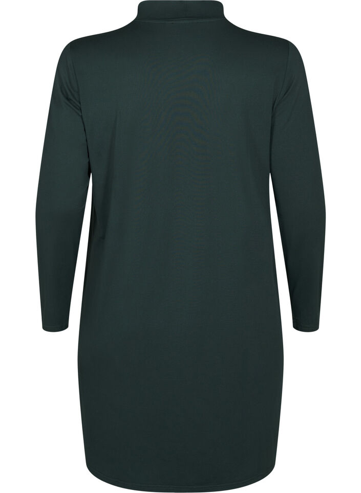 FLASH - Long sleeve dress with turtleneck, Green, Packshot image number 1