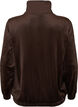 Soft velour cardigan with a zipper and high collar, Brown, Packshot image number 1