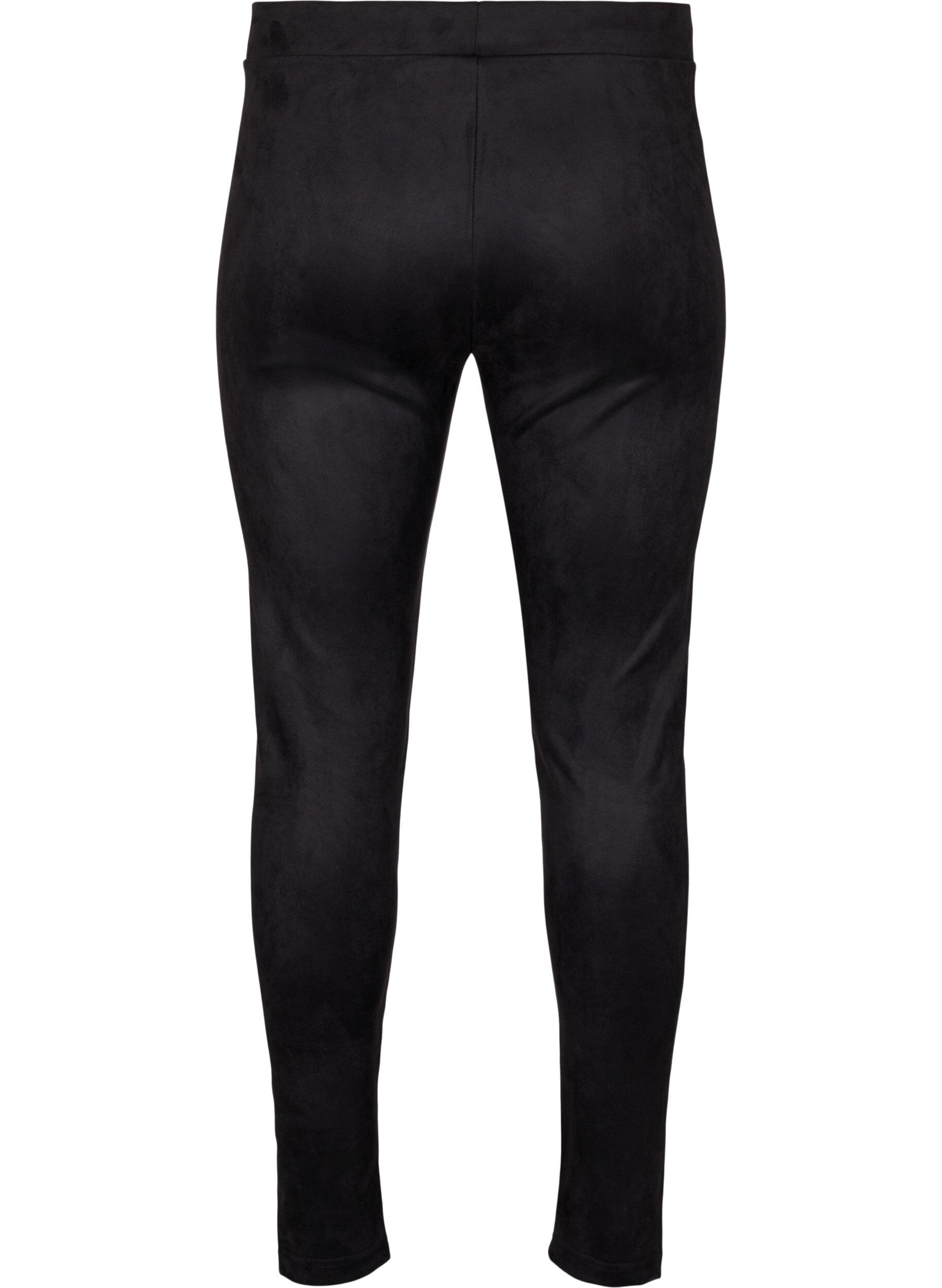 Zizzifashion Leggings in imitation suede, Black, Packshot image number 1