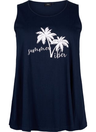 Cotton top with a-shape, Navy B. W. Summer, Packshot image number 0