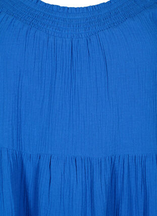 Plain cotton strap dress, Victoria blue, Packshot image number 2