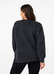 Knitted blouse with stitching, Dark Grey White Mel., Model image number 1