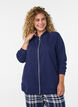 Hooded sweat cardigan with pockets, Blue, Model image number 0