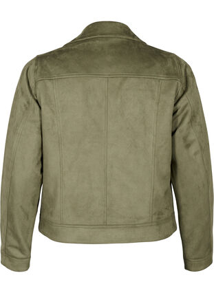 Biker jacket in faux suede, Dusty Olive, Packshot image number 1