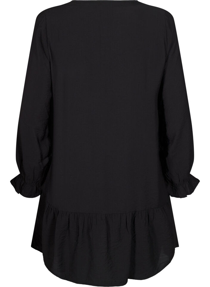 Short dress with stitching and buttons, Black, Packshot image number 1