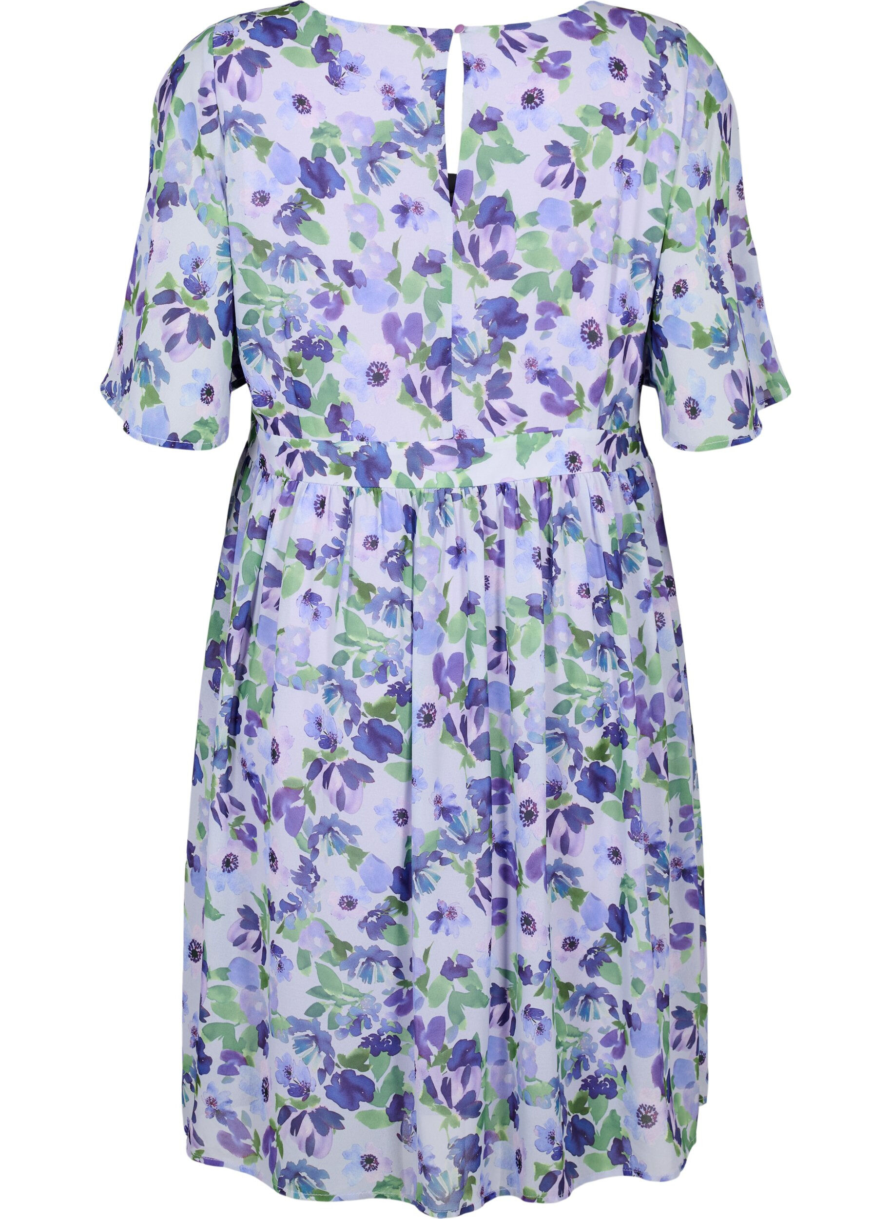 Zizzifashion Floral dress with short sleeves, Xenon B. Flower AOP, Packshot image number 1