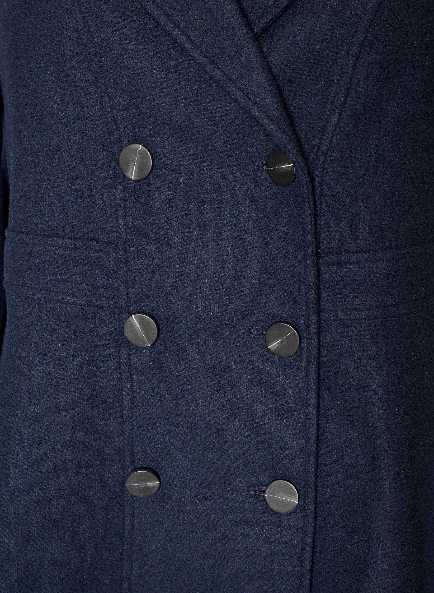 ZizzifashionA-line wool coat with pockets, Blue, Packshot image number 2