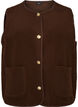 Teddy gilet with buttons and pockets, Brown, Packshot image number 0