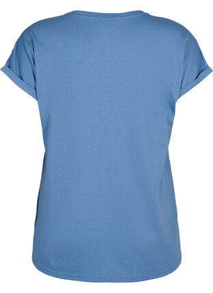 Short sleeve cotton blend T-shirt, Moonlight Blue, Packshot image number 1