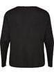 Viscose night top with long sleeves, Black, Packshot image number 1