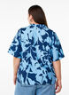 Shirt blouse with print and V-neck, Blue, Model image number 2