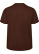T-shirt in organic cotton with print, Brown, Packshot image number 1