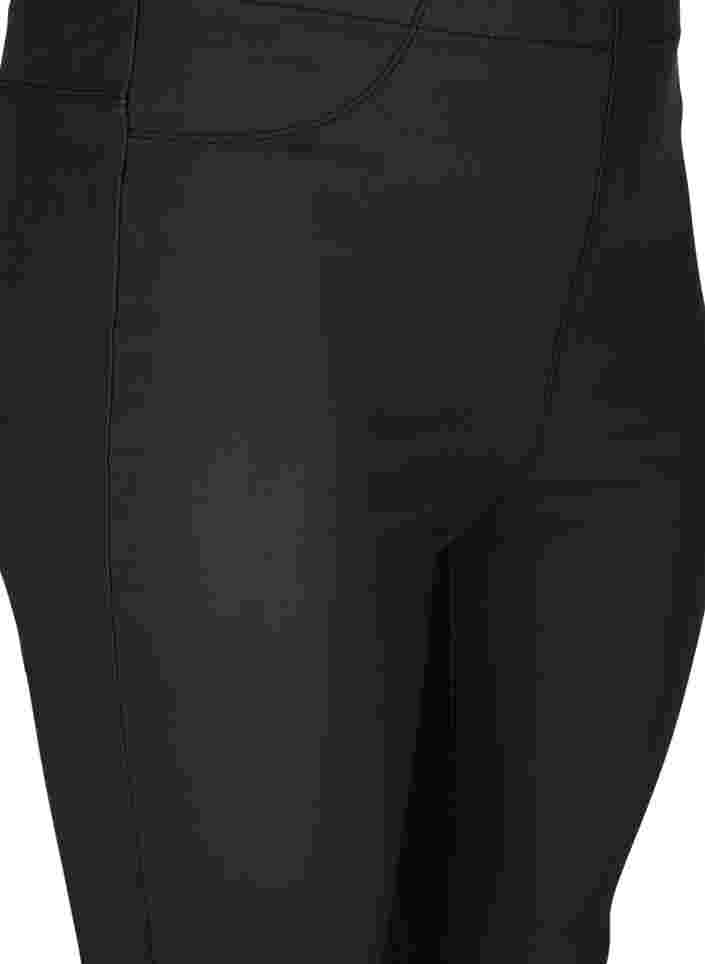 Coated leggings with slit, Black, Packshot image number 2