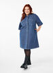 Pinstripe denim dress with chest pockets, Blue Denim Stripe, Model image number 2