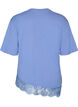 T-shirt with asymmetric lace hem, Purple, Packshot image number 1