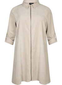 Velvet dress with zipper and 3/4 sleeves