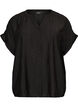 Viscose blouse with buttons and texture, Black, Packshot image number 0