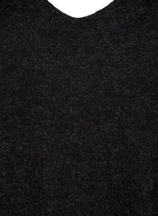 Knitted dress with slit, Dark Grey Melange, Packshot image number 2