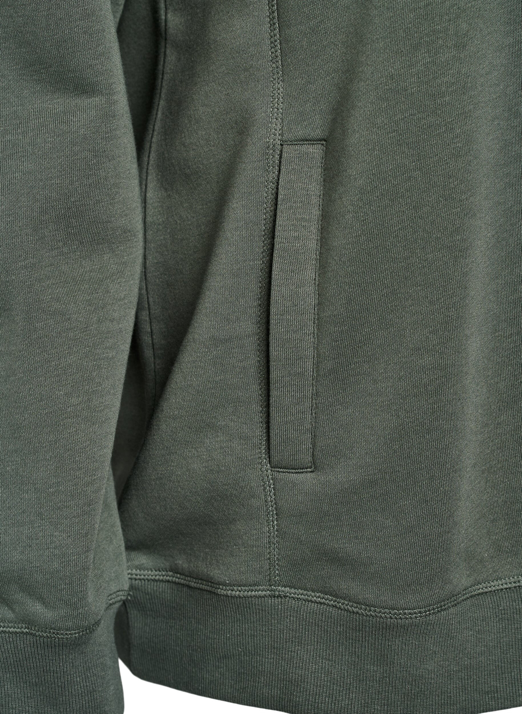 Zizzifashion Sweatshirt with high collar and pockets, Green, Packshot image number 3